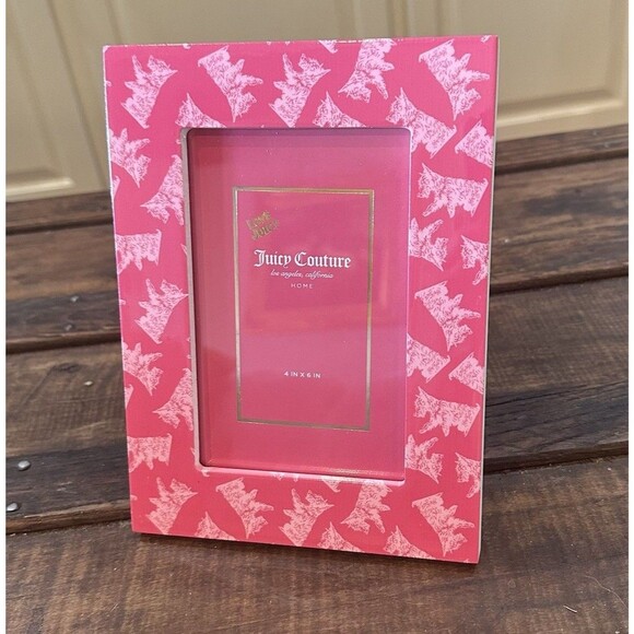 NEW Juicy Couture Scottie Dog Scottish Terrier Pink Photo Frame Picture 4”x 6” - Picture 1 of 4